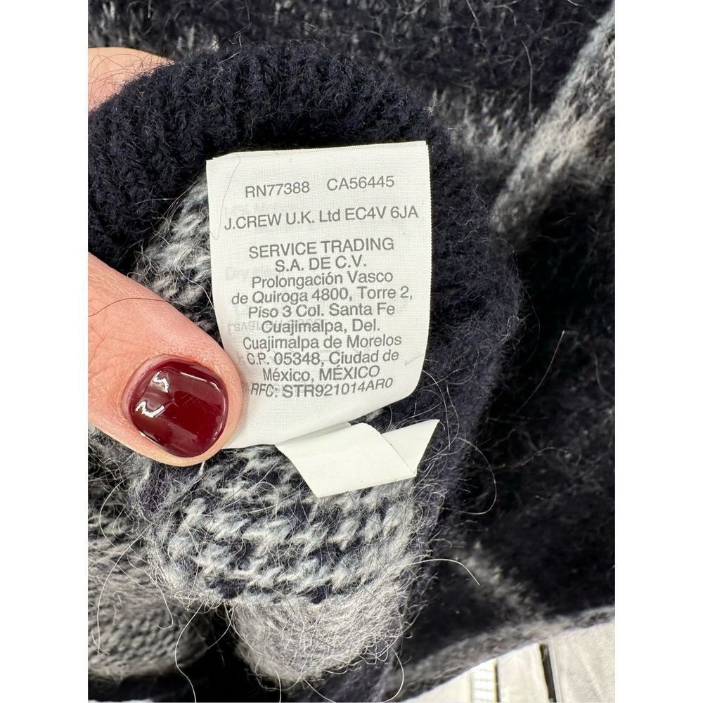 J. Crew windowpane navy white cardigan - Picture 5 of 7